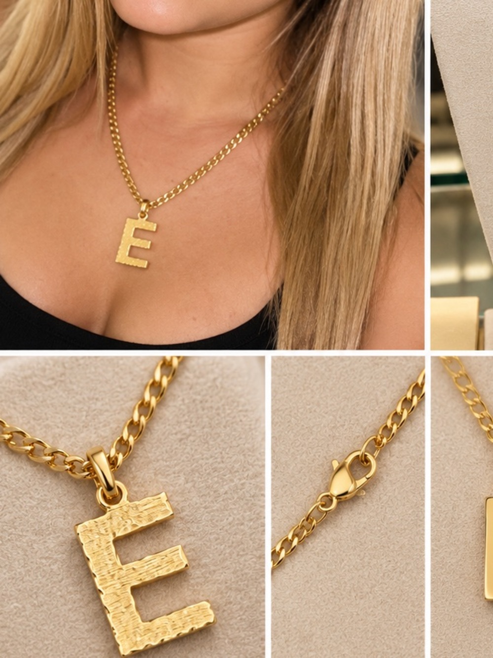 Beautiful 14K solid yellow gold “E” initial pendant
